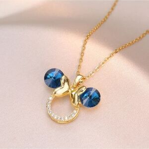 Mickey Mouse Necklace September Birthstone Sapphire Blue